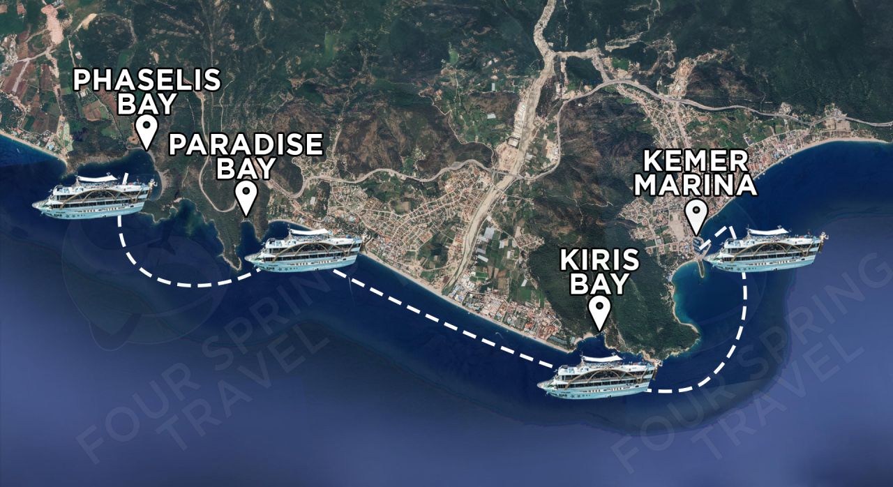 Kemer Boat Tour Route