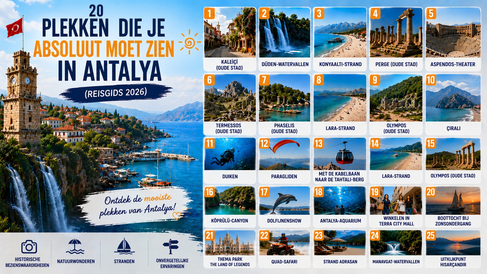 20 bezienswaardigheden in Antalya die je niet mag missen