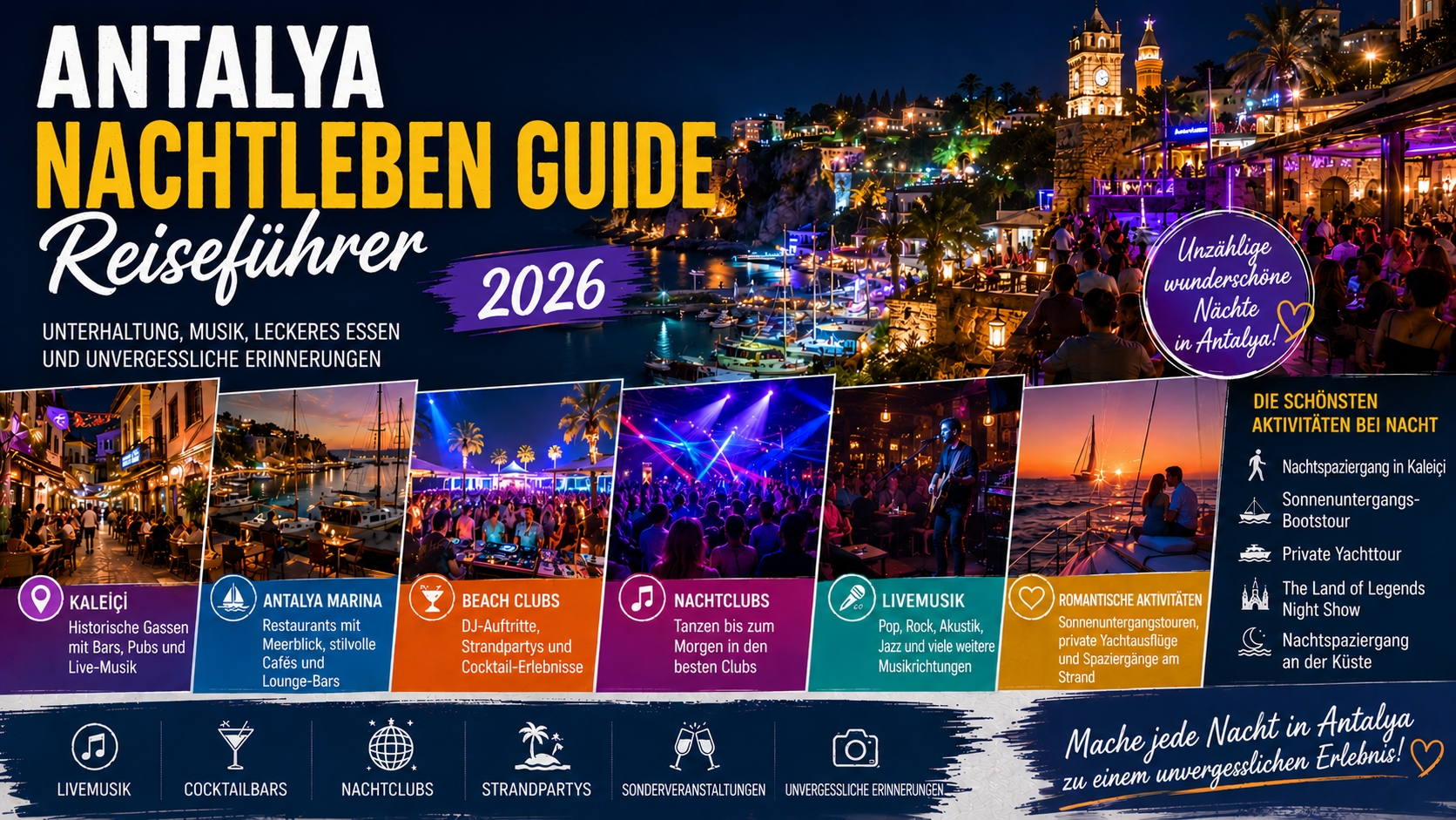 Reiseführer für das Nachtleben in Antalya